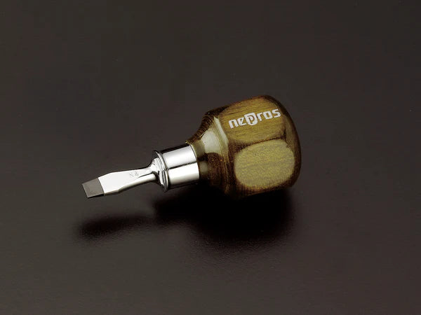nepros Stubby Wooden Grip Screwdriver ND3MS-06