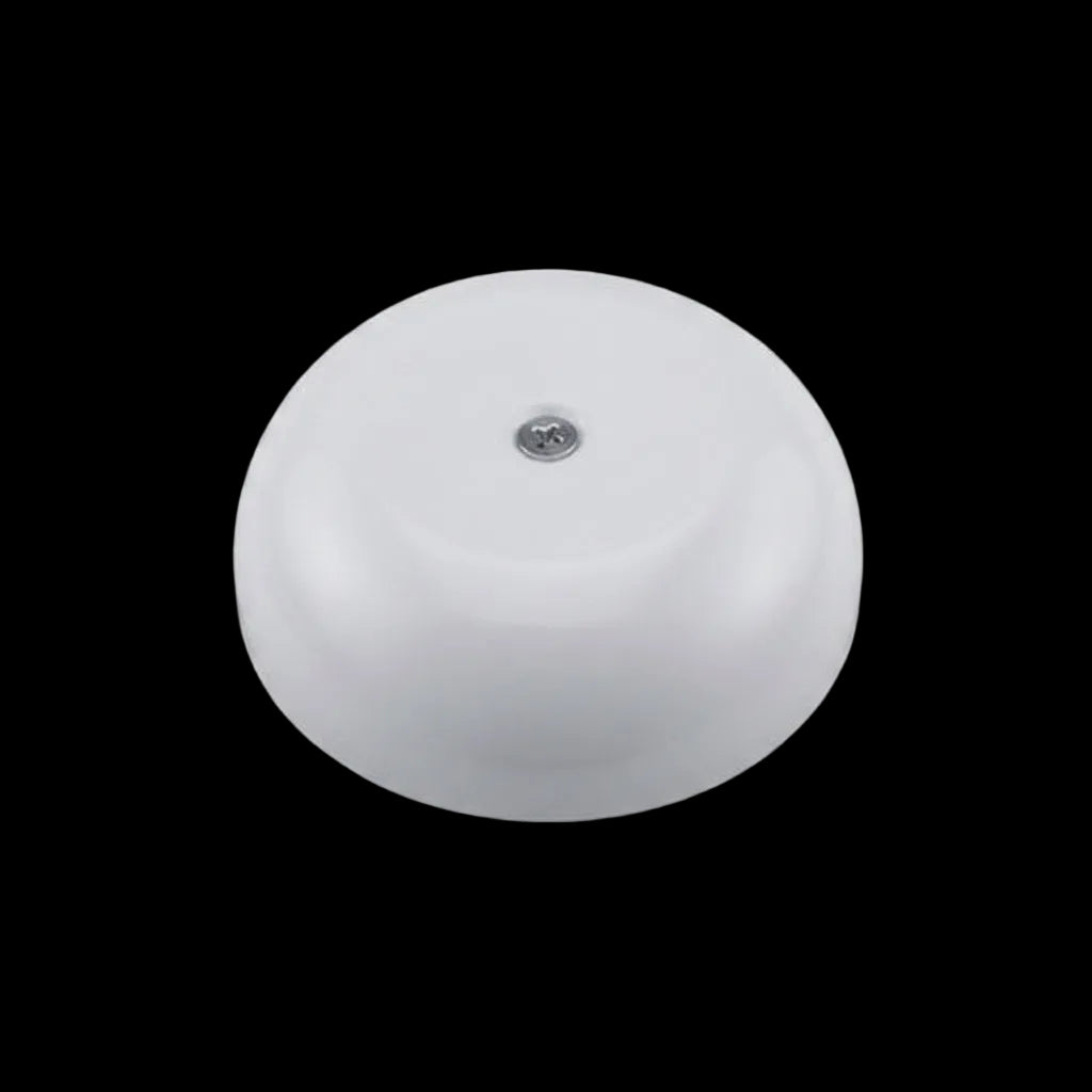 Jones Stephens 5-1/4" White High Impact Plastic Cleanout Cover Plate — Bell Design